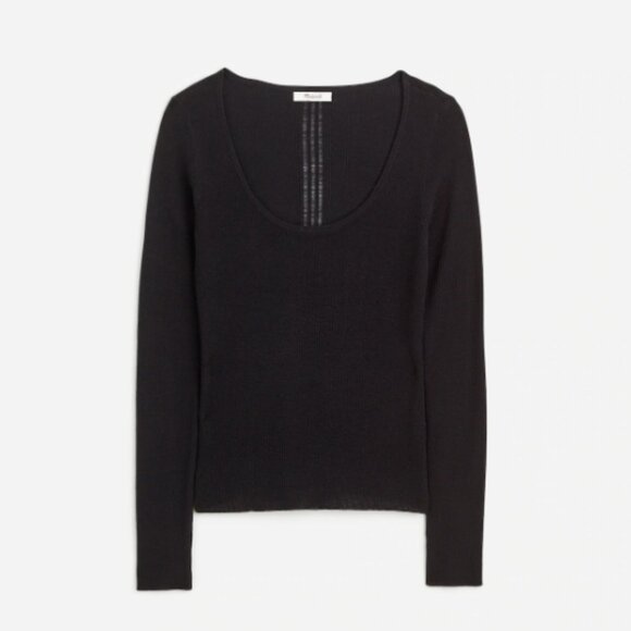 Madewell Merino Wool-Silk Blend Scoopneck Sweater • size small • NWT • NS654 - Picture 5 of 13